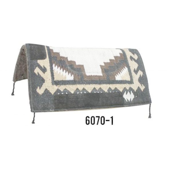 32" x 32" Navajo 1" Blended Felt Bottom SADDLE PAD with Suede Wear Leathers - Image 2