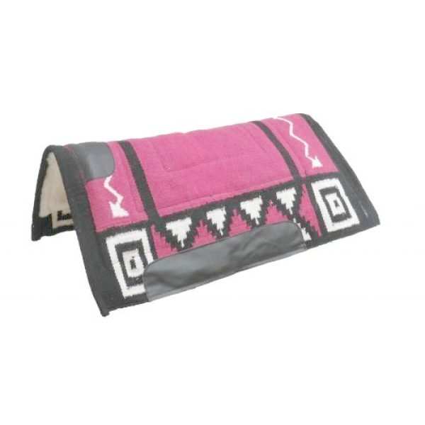 CUTTER STYLE 36" x 34" SADDLE PAD Wool Top Kodel FLEECE Bottom NAVAJO Design - Image 4
