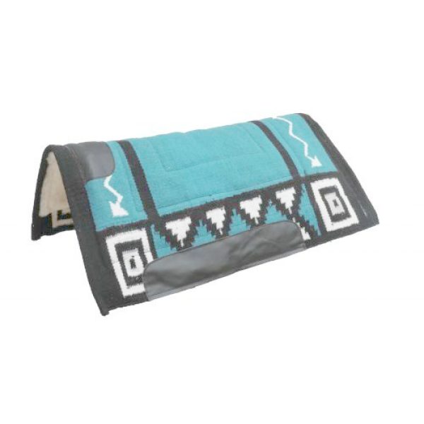 CUTTER STYLE 36" x 34" SADDLE PAD Wool Top Kodel FLEECE Bottom NAVAJO Design - Image 5