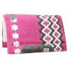 Showman Cutter 36"x34" Western SADDLE PAD 100% Wool Top Fleece Bottom & Leathers - Image 3