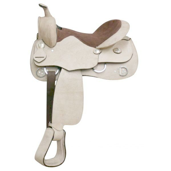 16" TRAINING SADDLE Western FQHB  Rough Out Leather & Suede Seat