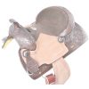 Double T 12" PONY SADDLE SET Floral Tooled Leather Bridle Breast Collar & Reins - Image 4