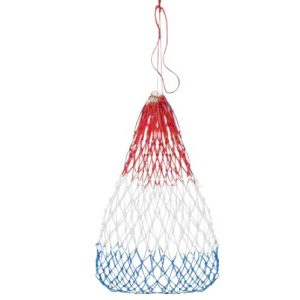 Red, White & Blue Slow Feed HAY NET Knotted Nylon Rope & Drawstring Opening