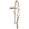 Showman 16" SHOW SADDLE Bridle Reins SET Black Inlay Leather FQHB Tons of SILVER - Image 3