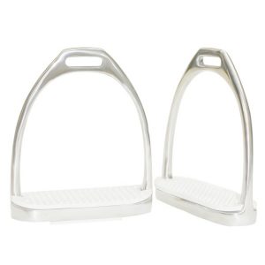 Showman ENGLISH IRONS Quality 4" Stainless Steel with White Rubber Tread
