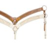 Showman FLORAL Tooled Leather 2" Wide BREAST COLLAR 0.75" Tugs & Tie Down