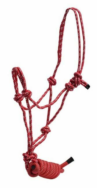 Pony Size Braided Nylon Knotted Rope Halter with Lead 