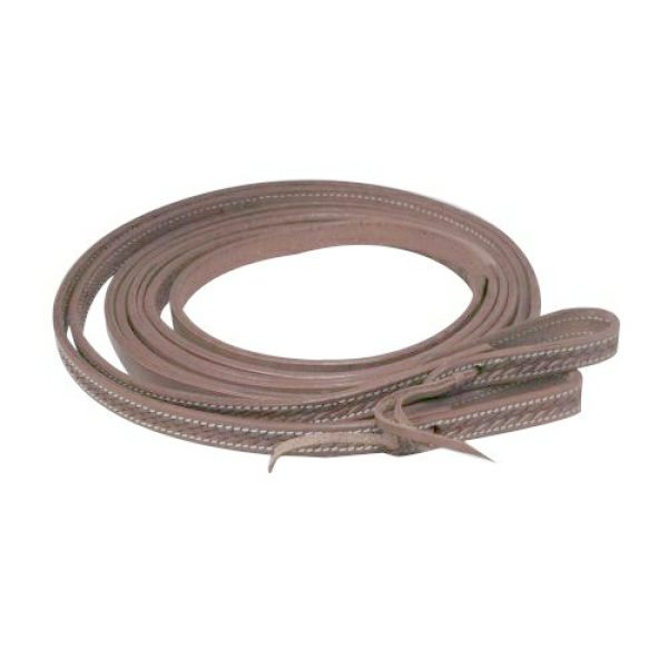 Showman 5/8" x 8ft Argentina Cow Leather Basket Weave Tooled Western SPLIT REINS - Image 4