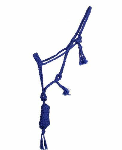 Showman Braided Nylon MULE TAPE HALTER with attached 8' LEAD 