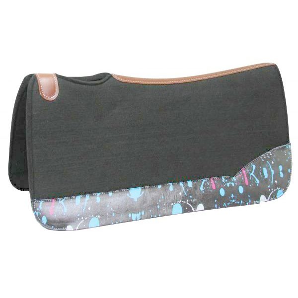 Showman 24" x 24" PONY Size PAINT SPLASH Black Heavy Duty FELT SADDLE PAD