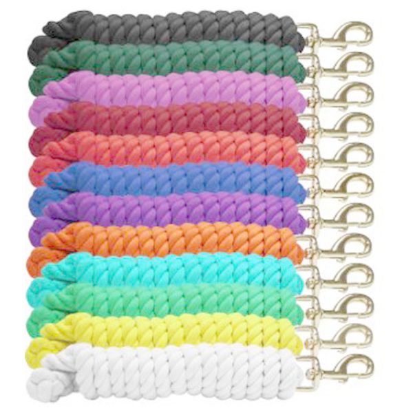 Showman COTTON LEAD ROPE Braided 3/4" x 10' with BRASS Snap