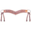 Showman FLORAL Tooled Leather TRIPPING COLLAR 4" wide Stainless Hardware