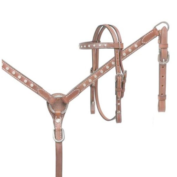 Showman MINI Horse Size Crystal RHINESTONE Leather Bridle BreastCollar Rein SET