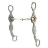 Showman 5" Blued & Stainless Steel SNAFFLE BIT Rubber Guards GOLD Studded CROSS