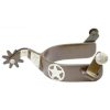 Showman Brown Steel Western SHOW SPURS Silver TEXAS STAR Cutout Ladies Size