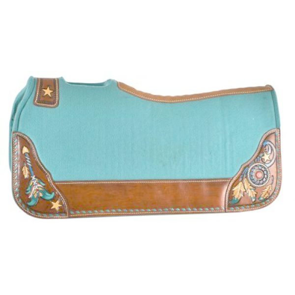 Showman DREAMCATCHER Contoured TURQUOISE Felt Bottom SADDLE PAD 32"x31x1"