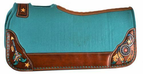 Showman DREAMCATCHER Contoured TURQUOISE Felt Bottom SADDLE PAD 32"x31x1"