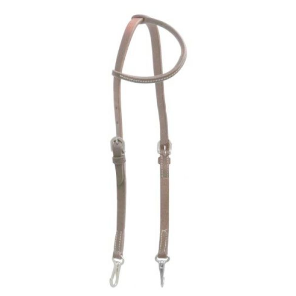 Showman One Ear HEADSTALL Oiled Harness LEATHER  with Stainless Steel Snaps
