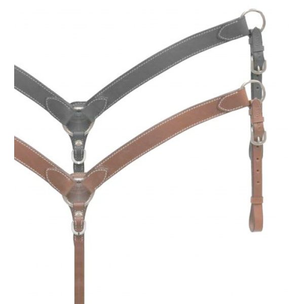 Showman PONY Double Stitched Leather 1.5" Wide BREAST COLLAR Stainless Hardware