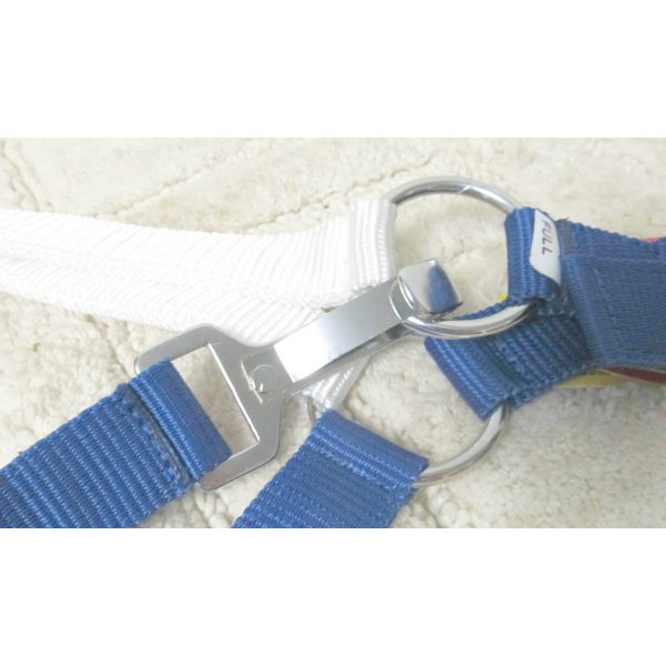 Showman RED WHITE BLUE Adjustable Nylon HALTER Matching 10' Cotton LEAD Rope - Image 6