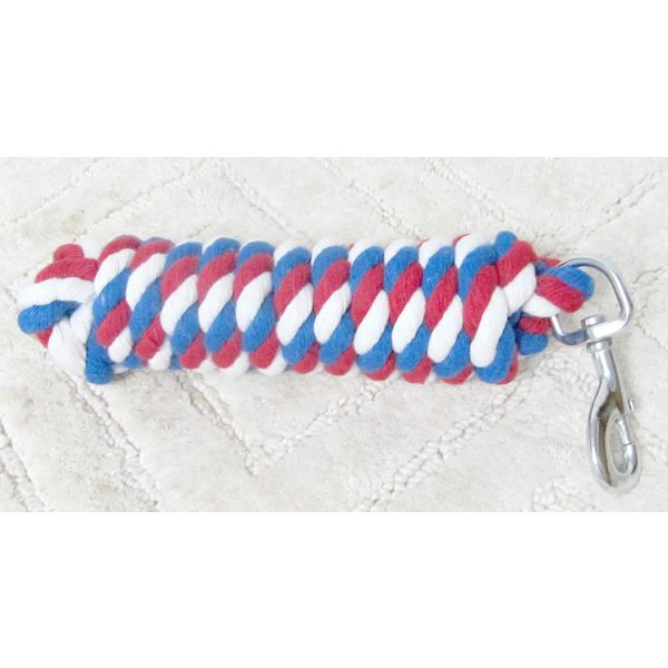 Showman RED WHITE BLUE Adjustable Nylon HALTER Matching 10' Cotton LEAD Rope - Image 7