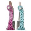 Showman Teal, Pink Cheetah Print STIRRUPS Lightweight w/ Rubber Grip Bottom