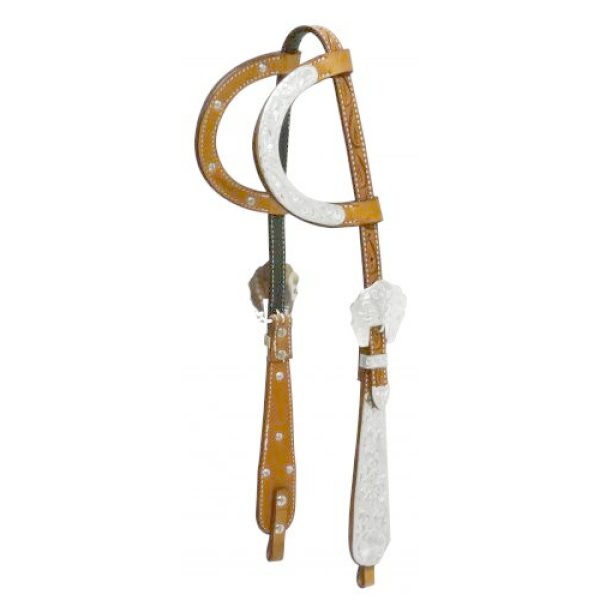 Showman Tooled Argentina Cow Leather ENGRAVED SILVER Show Headstall