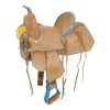 Double T Youth/Pony 10" BARREL SADDLE Roughout Leather & Buckstitch Trim - Image 3