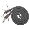 Showman 8 ft Braided Soft Cotton BARREL REINS with Scissor Snap Ends - Image 2