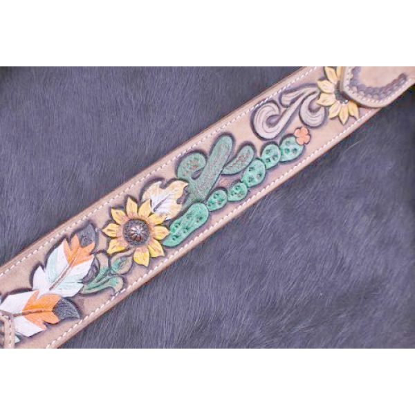 Showman SUNFLOWER & CACTUS Hand Painted Brow Band BRIDLE BREAST COLLAR & REINS - Image 5