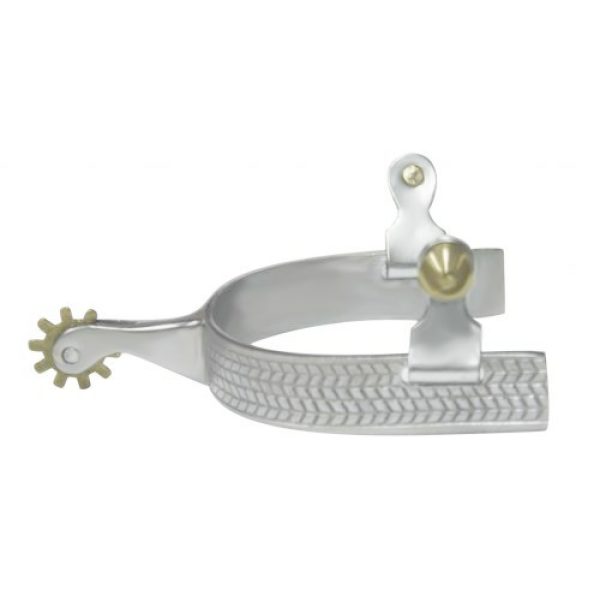 Showman ENGRAVED HERRINGBONE Nickel Plated Western SPURS with 10 Point ROWEL
