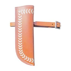 Showman Leather FLAG CARRIER w/ Medium Color w/ BUCKSTICH  On Edges 9" tall & 3"