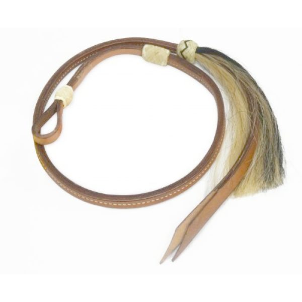 Showman OVER UNDER WHIP 4ft Leather Horse Hair Tassel Split Leather Ends