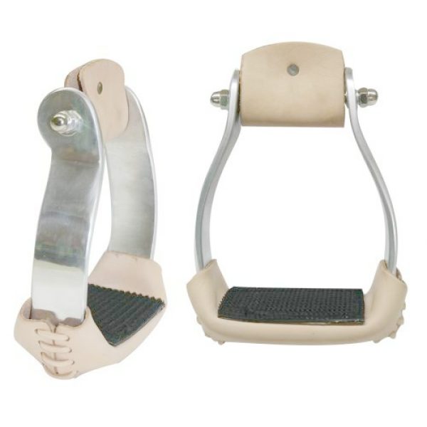 Showman 5" Wide SURE GRIP Aluminum Western Saddle STIRRUPS 3 1/4" Neck 3" Tread