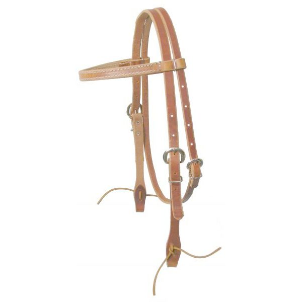Showman BROWBAND Harness Leather HEADSTALL with Ties  MADE IN THE USA