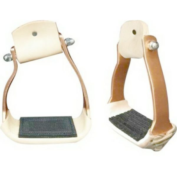 Showman Lightweight ANGLED Copper Colored ALUMINUM Leather Tread STIRRUPS