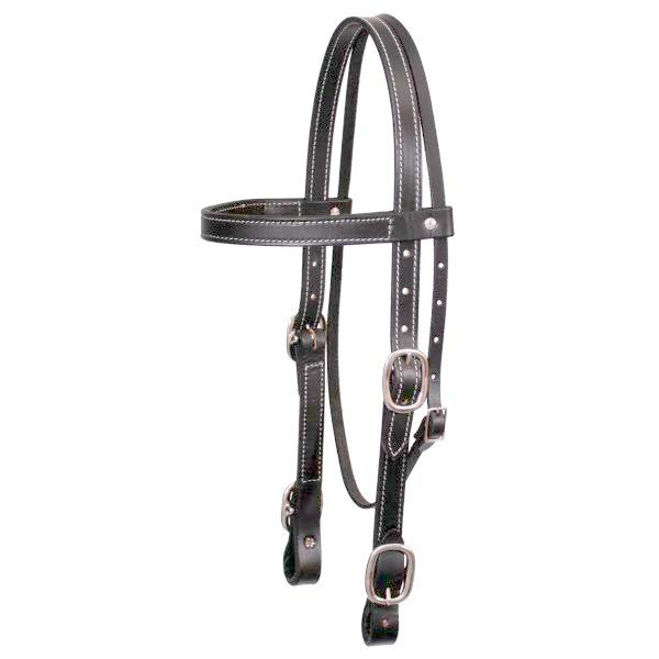 DRAFT Size Double Stitched LEATHER 1" HEADSTALL with Buckle Ends Made in USA - Image 3