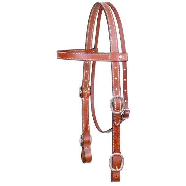 DRAFT Size Double Stitched LEATHER 1" HEADSTALL with Buckle Ends Made in USA - Image 4