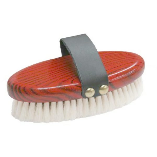 Showman Extra Soft Goat Hair LIVESTOCK FINISHING BRUSH 6.5" x 3.5" Red Wood Oval