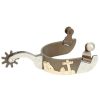 Showman GOLD PRAYING COWBOY Antique Brown & SILVER Show SPURS Men's Size