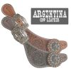 Showman Ladies Size SPUR STRAPS Argentina Cow Leather Raised CROSS Concho