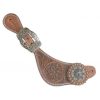 Showman Ladies Size SPUR STRAPS Argentina Cow Leather Raised CROSS Concho - Image 3