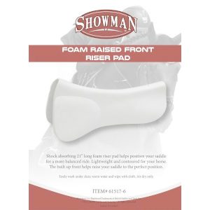 Showman Raised Front RISER PAD 21" Long Foam Shock Absorbing Contoured Washable