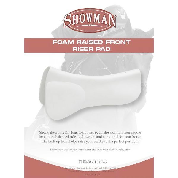 Showman Raised Front RISER PAD 21" Long Foam Shock Absorbing Contoured Washable
